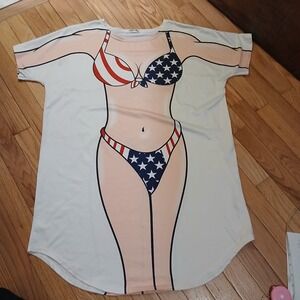 Hotouch Women's Bikini Funny Comedy Summer White Medium OverTee Shirt